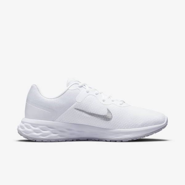 Nike Revolution 6 Next Nature Road Ženske Tenisice Za Trčanje Bijele Platine Metalne Srebrne | NK378DTN