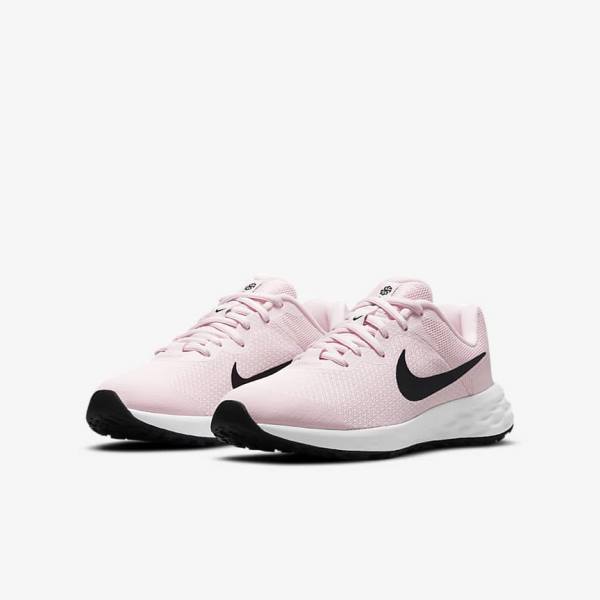 Nike Revolution 6 Older Road Dječje Tenisice Za Trčanje Roze Crne | NK310PMY