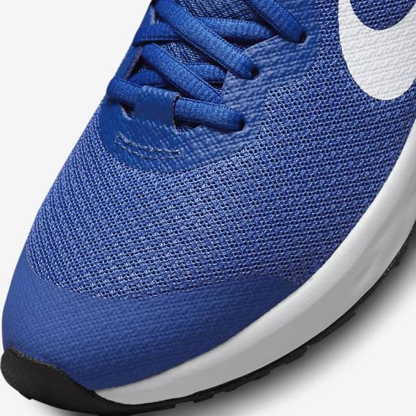 Nike Revolution 6 Older Road Dječje Tenisice Za Trčanje Kraljevska Plava Crne Bijele | NK748SOZ