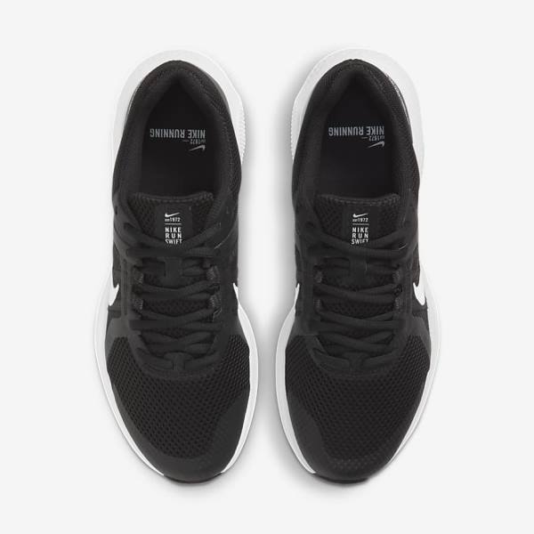 Nike Run Swift 2 Road Muške Tenisice Za Trčanje Crne Tamno Sive Bijele | NK672WHK