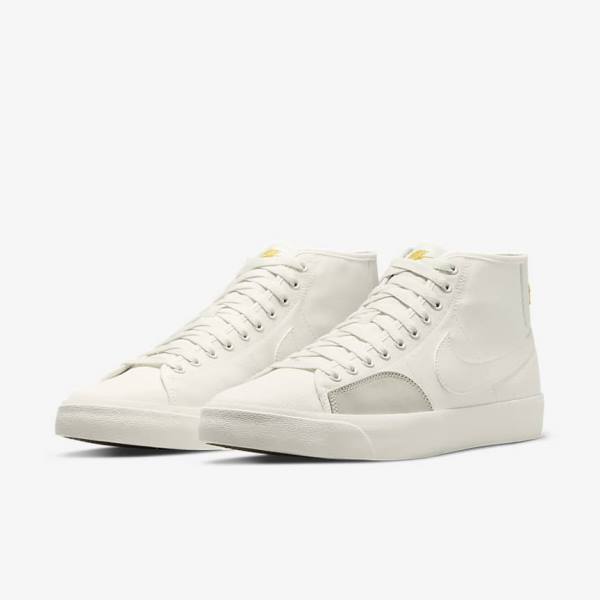 Nike SB BLZR Court Mid Premium Muške Skate Tenisice Bijele | NK468FJT