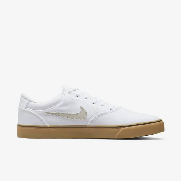 Nike SB Chron 2 Canvas Muške Skate Tenisice Bijele Svijetlo Smeđe Svijetlo Bež | NK487JCT