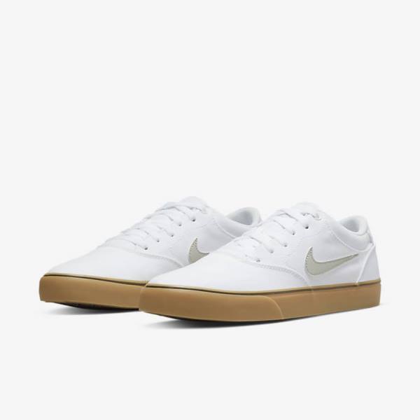 Nike SB Chron 2 Canvas Muške Skate Tenisice Bijele Svijetlo Smeđe Svijetlo Bež | NK487JCT