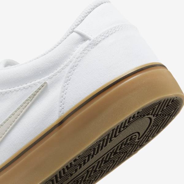 Nike SB Chron 2 Canvas Muške Skate Tenisice Bijele Svijetlo Smeđe Svijetlo Bež | NK487JCT