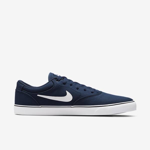 Nike SB Chron 2 Canvas Ženske Skate Tenisice Tamnoplave Tamnoplave Crne Bijele | NK603CBU