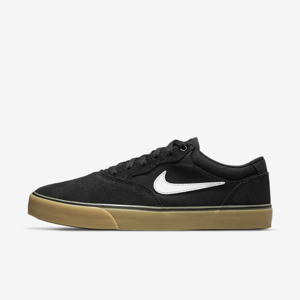 Nike SB Chron 2 Muške Skate Tenisice Crne Svijetlo Smeđe Bijele | NK468QMS