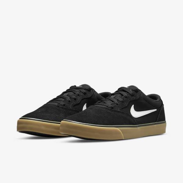 Nike SB Chron 2 Ženske Skate Tenisice Crne Svijetlo Smeđe Bijele | NK610VFI