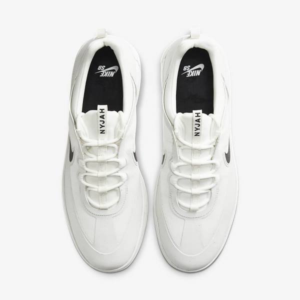 Nike SB Nyjah Free 2 Muške Skate Tenisice Bijele Crne | NK361QIT