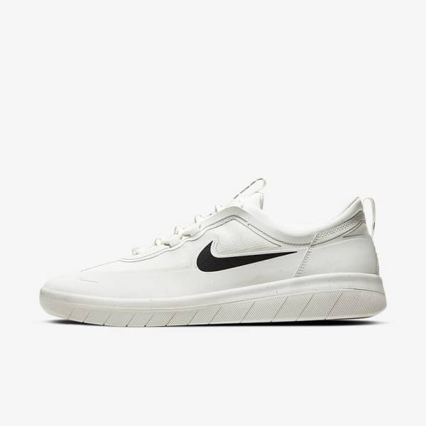 Nike SB Nyjah Free 2 Muške Skate Tenisice Bijele Crne | NK361QIT