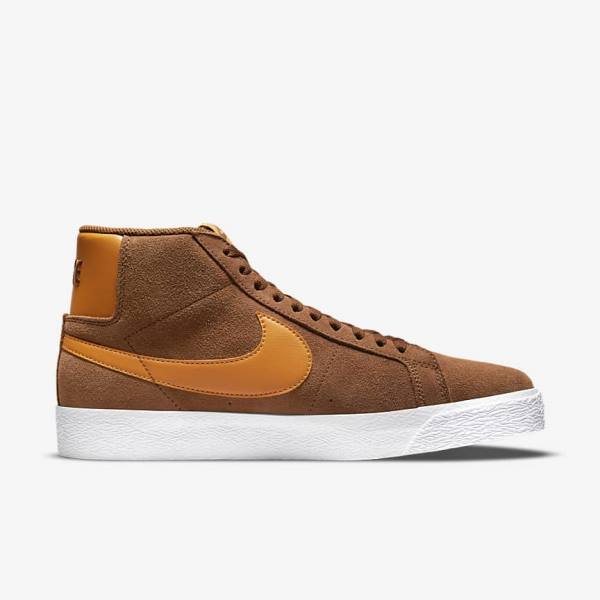 Nike SB Zoom Blazer Mid Muške Skate Tenisice Bijele Žute | NK358KVN