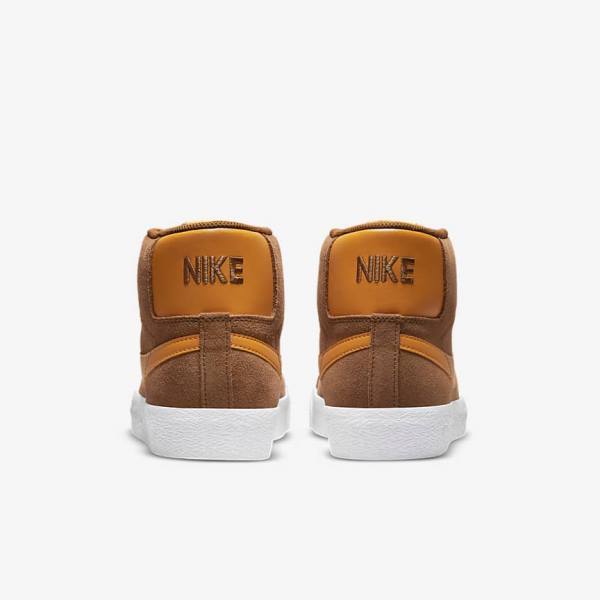 Nike SB Zoom Blazer Mid Muške Tenisice Bijele Žute | NK860REN