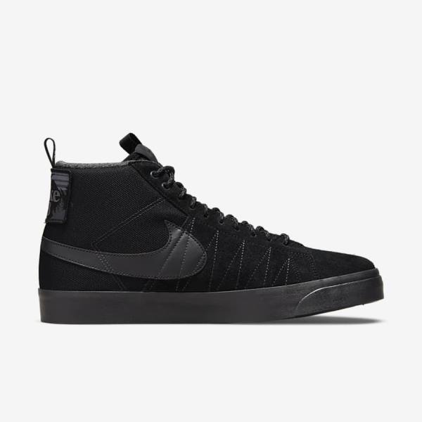 Nike SB Zoom Blazer Mid Premium Muške Skate Tenisice Crne Tamno Sive | NK421EYL