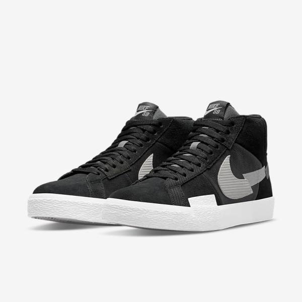 Nike SB Zoom Blazer Mid Premium Muške Skate Tenisice Crne Sive Bijele | NK436RBN