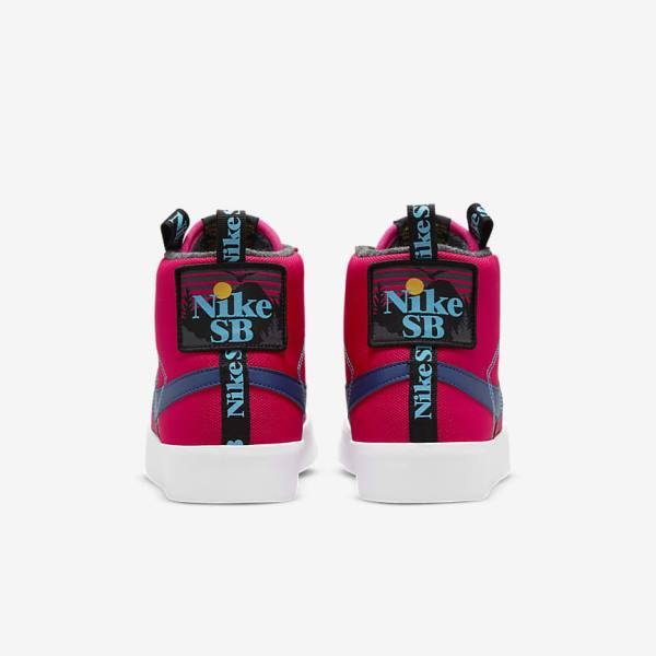 Nike SB Zoom Blazer Mid Premium Muške Skate Tenisice Roze Plave Kraljevska Plava Plave | NK718ZMH