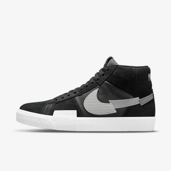 Nike SB Zoom Blazer Mid Premium Ženske Skate Tenisice Crne Sive Bijele | NK017DOS