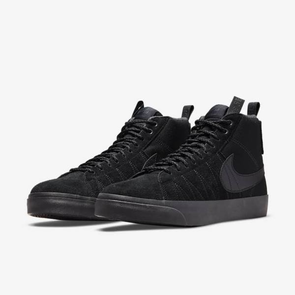 Nike SB Zoom Blazer Mid Premium Ženske Skate Tenisice Crne Tamno Sive | NK429AMY