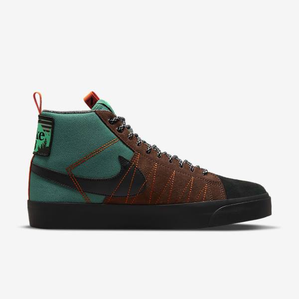 Nike SB Zoom Blazer Mid Premium Ženske Tenisice Zelene Bijele Narančaste Crne | NK150UVE