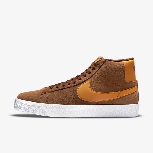 Nike SB Zoom Blazer Mid Ženske Tenisice Bijele Žute | NK735FPU