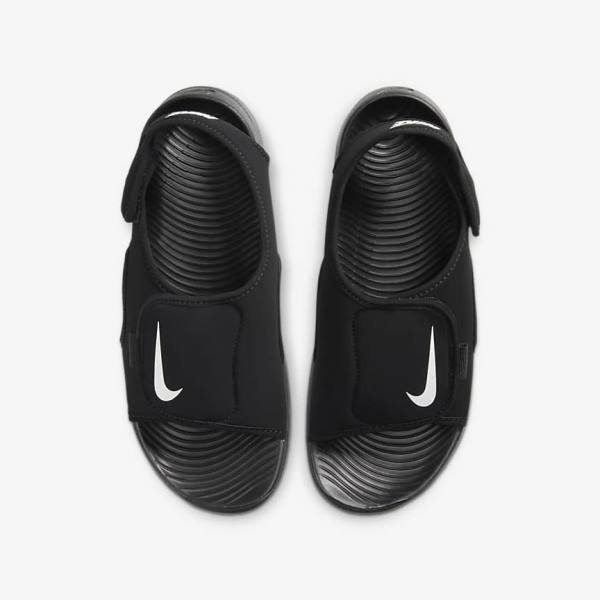 Nike Sunray Adjust 5 V2 Younger and Older Dječje Sandale Crne Bijele | NK893AOU