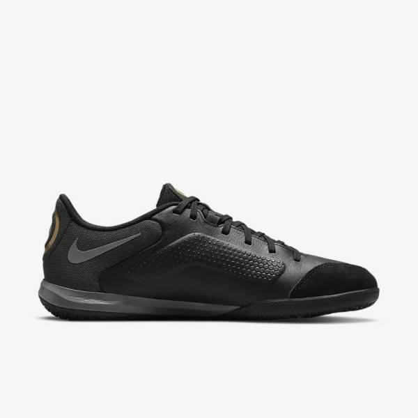 Nike Tiempo Legend 9 Academy IC Indoor-Court Ženske Tenisice Za Nogomet Crne Tamno Sive Metalne Zlatne Crne | NK042RXB