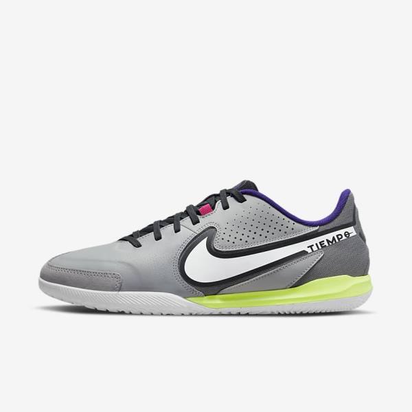 Nike Tiempo Legend 9 Academy IC Indoor-Court Ženske Tenisice Za Nogomet Svijetlo Sive Bijele | NK897LWF