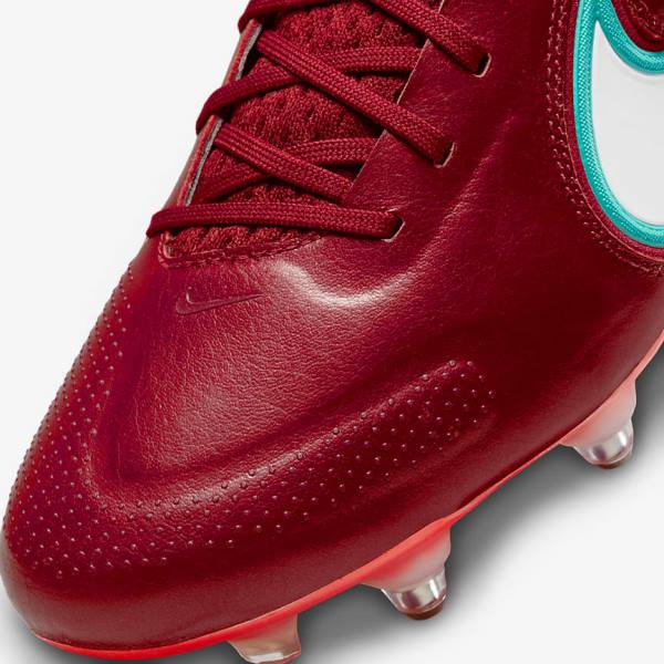 Nike Tiempo Legend 9 Elite SG-Pro AC Soft-Ground Ženske Tenisice Za Nogomet Crvene Svijetlo Crvene Bijele | NK106ZSX