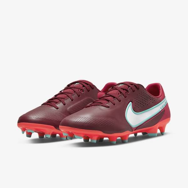 Nike Tiempo Legend 9 Pro FG Firm-Ground Ženske Tenisice Za Nogomet Crvene Bijele | NK531VKI