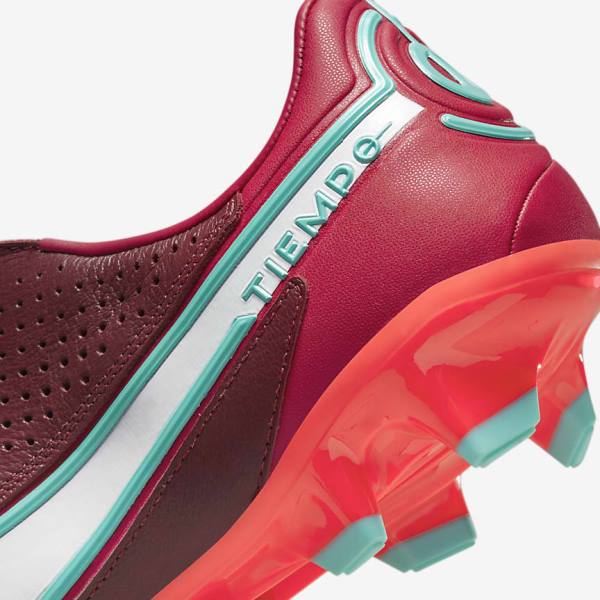 Nike Tiempo Legend 9 Pro FG Firm-Ground Ženske Tenisice Za Nogomet Crvene Bijele | NK531VKI