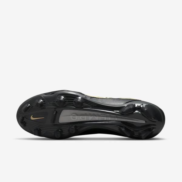 Nike Tiempo Legend 9 Pro FG Firm-Ground Muške Tenisice Za Nogomet Crne Tamno Sive Metalne Zlatne Metalne Tamno Sive | NK820ZTJ