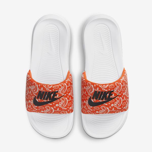 Nike Victori One Print Ženske Natikače Narančaste Bijele Crne | NK394FXL