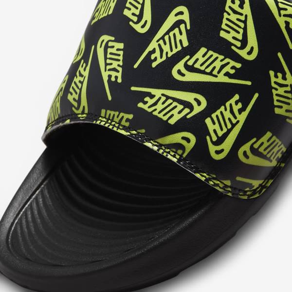 Nike Victori One Printed Muške Natikače Crne | NK513QCT