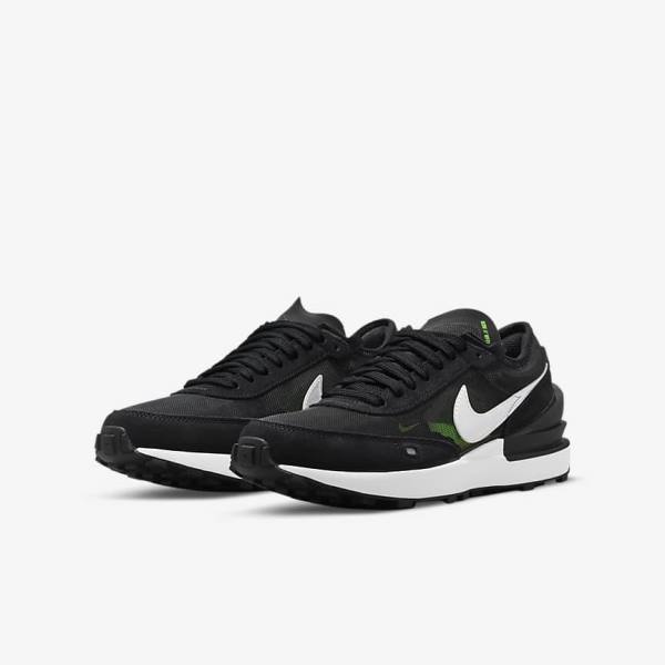 Nike Waffle One Older Dječje Tenisice Tamno Sive Crne Zelene | NK874UNY