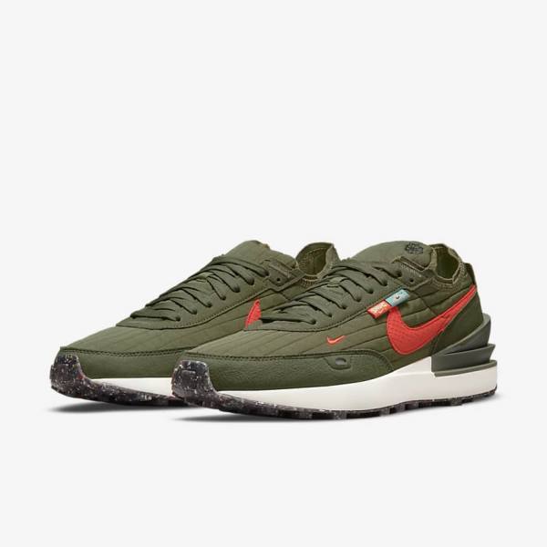 Nike Waffle One Premium Muške Tenisice Maslinasto Zelene Crne Narančaste | NK187QCH