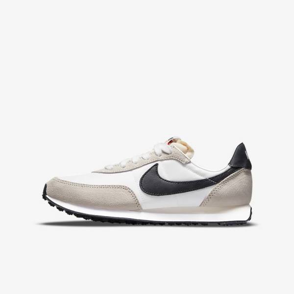 Nike Waffle Trainer 2 Older Dječje Tenisice Bijele Crne | NK678CAS