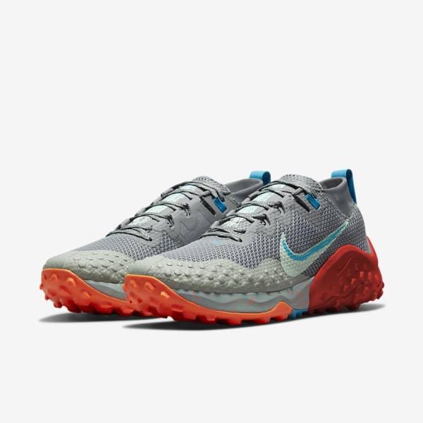 Nike Wildhorse 7 Trail Muške Tenisice Za Trčanje Sive Maslinasto Zelene Plave Menta | NK895ENM