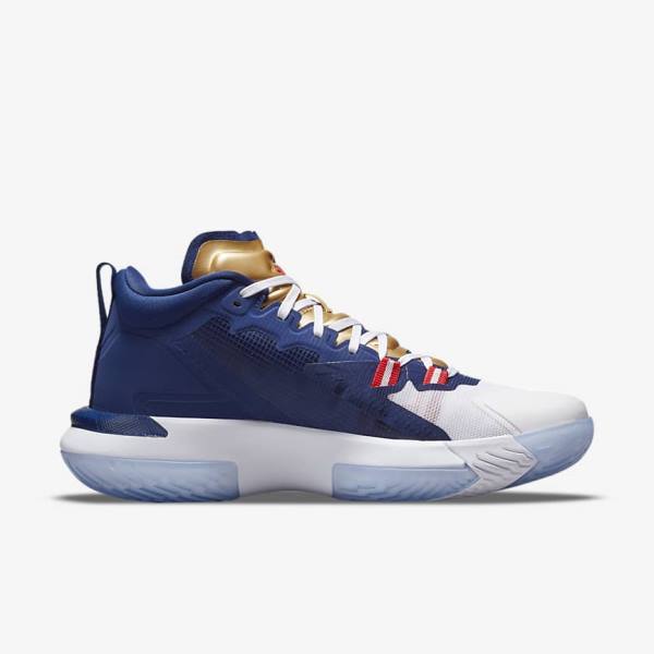 Nike Zion 1 Muške Jordan Tenisice Plave Bijele Metalne Zlatne Crvene | NK710NAZ