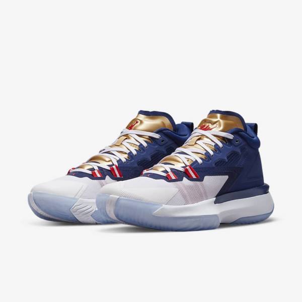 Nike Zion 1 Muške Jordan Tenisice Plave Bijele Metalne Zlatne Crvene | NK710NAZ