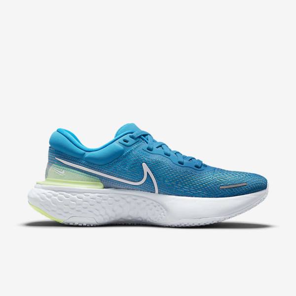 Nike ZoomX Invincible Run Flyknit Road Muške Tenisice Za Trčanje Plave Svijetlo Zelene Sive Bijele | NK132SHV