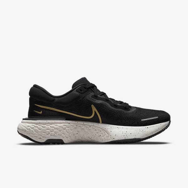 Nike ZoomX Invincible Run Flyknit Road Muške Tenisice Za Trčanje Crne Metalne Zlatne | NK608FAQ