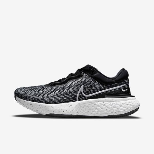 Nike ZoomX Invincible Run Flyknit Road Muške Tenisice Za Trčanje Bijele Crne Bijele | NK704VCW