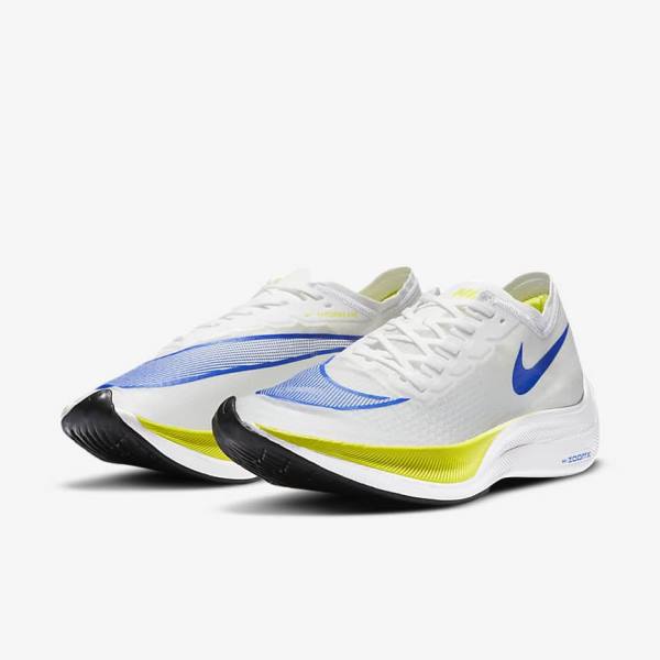 Nike ZoomX Vaporfly NEXT% Road Racing Muške Tenisice Za Trčanje Bijele Crne Plave | NK954JKW