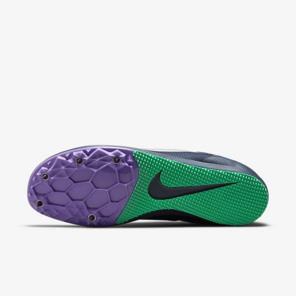 Nike Zoom Rival D 10 Athletics Distance Spikes Ženske Tenisice Za Trčanje Obsidijanske Tirkizne Metalne Srebrne | NK516KJG