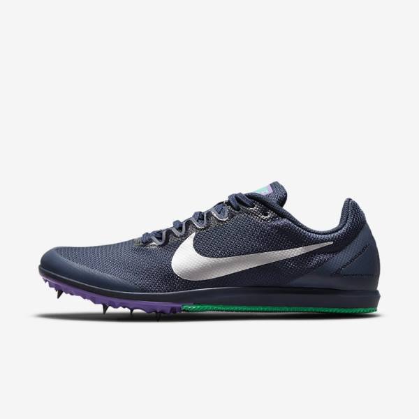 Nike Zoom Rival D 10 Athletics Distance Spikes Ženske Tenisice Za Trčanje Obsidijanske Tirkizne Metalne Srebrne | NK516KJG