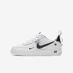 Nike Air Force 1 LV8 Utility Older Dječje Tenisice Bijele Crne Žute Bijele | NK679HNR