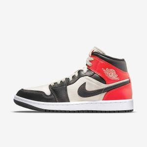 Nike Air Jordan 1 Mid SE Ženske Jordan Tenisice Svijetlo Smeđe Svijetlo Crvene Bijele | NK401OCX