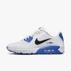 Nike Air Max 90 G Ženske Cipele za golf Bijele Plave Platine Crne | NK241RGF