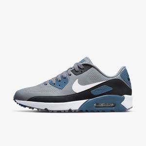 Nike Air Max 90 G Ženske Cipele za golf Sive Crne Bijele | NK826TAK