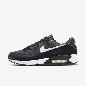 Nike Air Max 90 Muške Tenisice Sive Tamno Sive Crne Bijele | NK463VEW