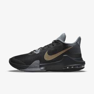 Nike Air Max Impact 3 Muške Tenisice za košarku Crne Sive Tamno Sive Metalne Zlatne | NK694ACW