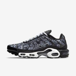 Nike Air Max Plus Muške Tenisice Crne Bijele Tamno Sive Crne | NK460DFE